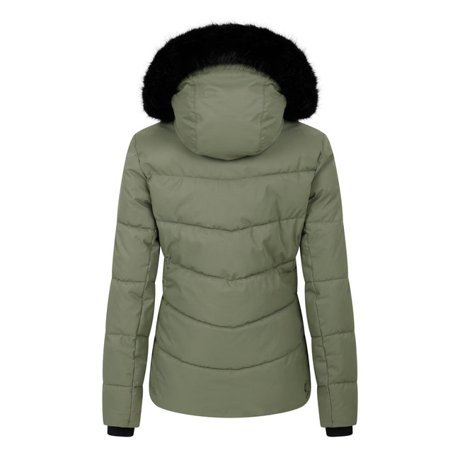 Olivine Green - Back - Dare 2B Womens-Ladies Glamorize V Ski Jacket