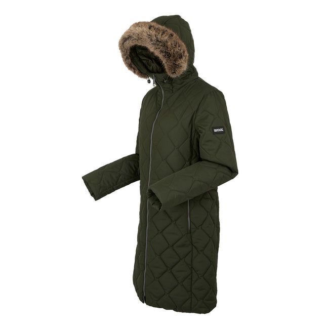 Dark Khaki - Side - Regatta Womens-Ladies Fritha III Insulated Parka