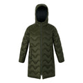 Dark Khaki-Black - Front - Regatta Childrens-Kids Cambrie Quilted Jacket
