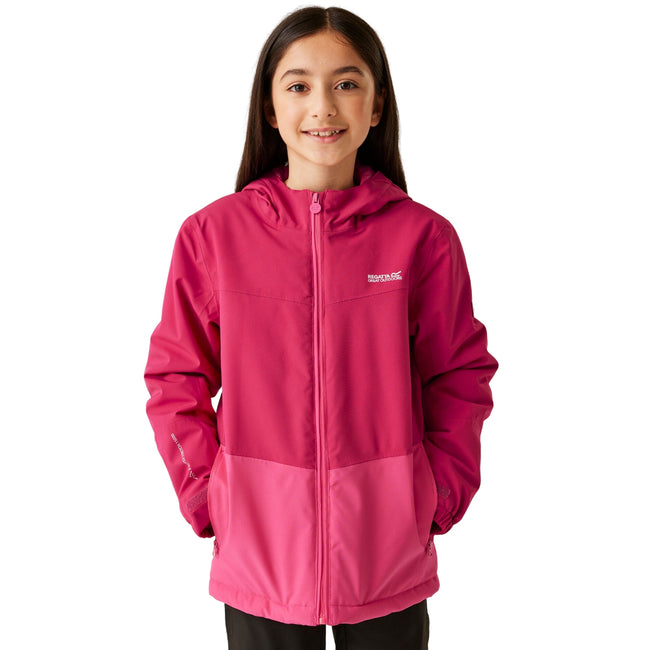 Deep Pink-Hot Pink - Side - Regatta Childrens-Kids Highton V Padded Jacket