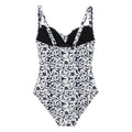 Navy-White - Back - Regatta Womens-Ladies Sakari Large Floral Tummy Control One Piece Swimsuit