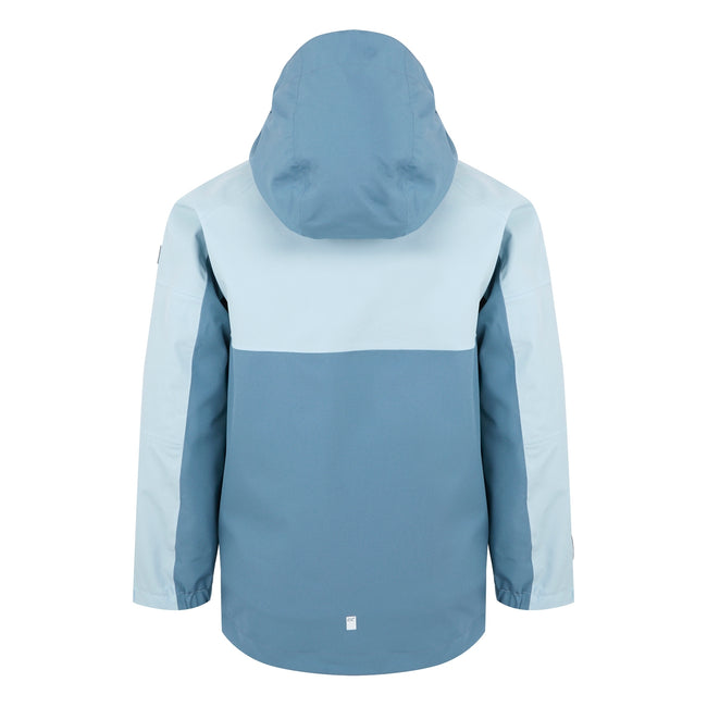 Coronet Blue-Clear Sky - Back - Regatta Girls Trekktain 3 in 1 Waterproof Jacket