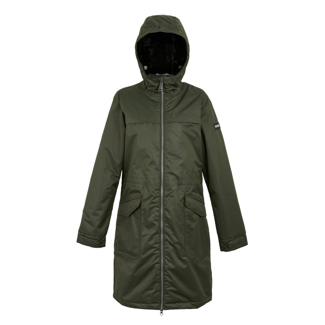 Dark Khaki-Black - Front - Regatta Womens-Ladies Romine II Waterproof Jacket