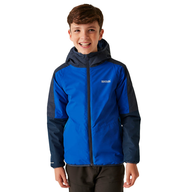 Olympic Blue-Navy - Side - Regatta Childrens-Kids Volcanics VIII Terrain Print Reflective Jacket