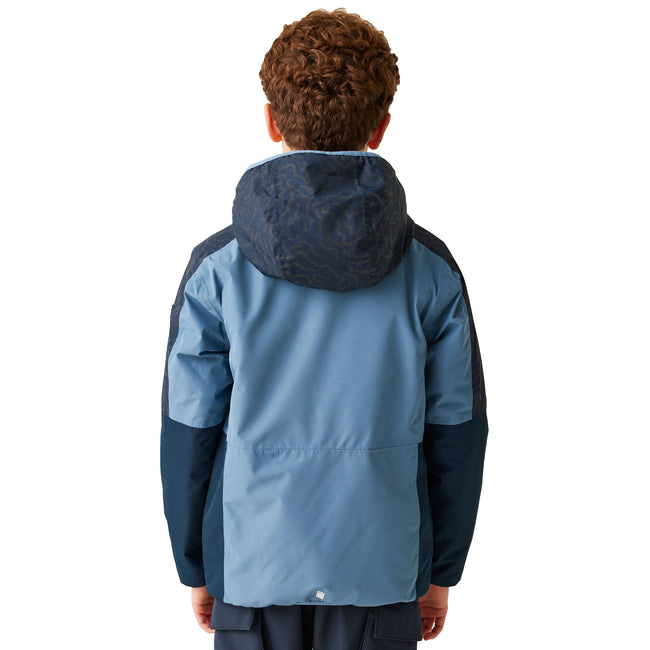 Coronet Blue-Navy - Lifestyle - Regatta Childrens-Kids Volcanics VIII Terrain Print Reflective Jacket