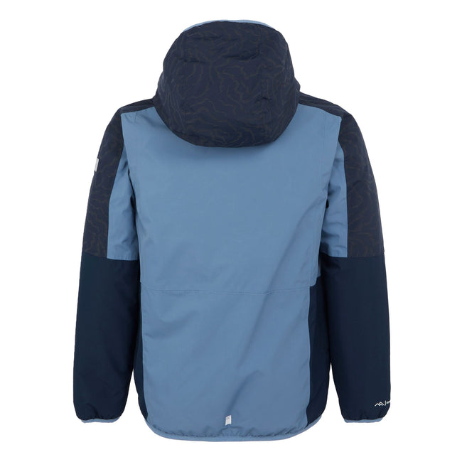Coronet Blue-Navy - Back - Regatta Childrens-Kids Volcanics VIII Terrain Print Reflective Jacket