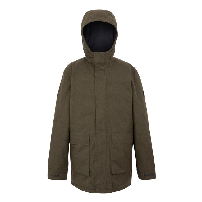 Crocodile-Black Marl - Front - Regatta Mens Ezdale Waterproof Insulated Jacket