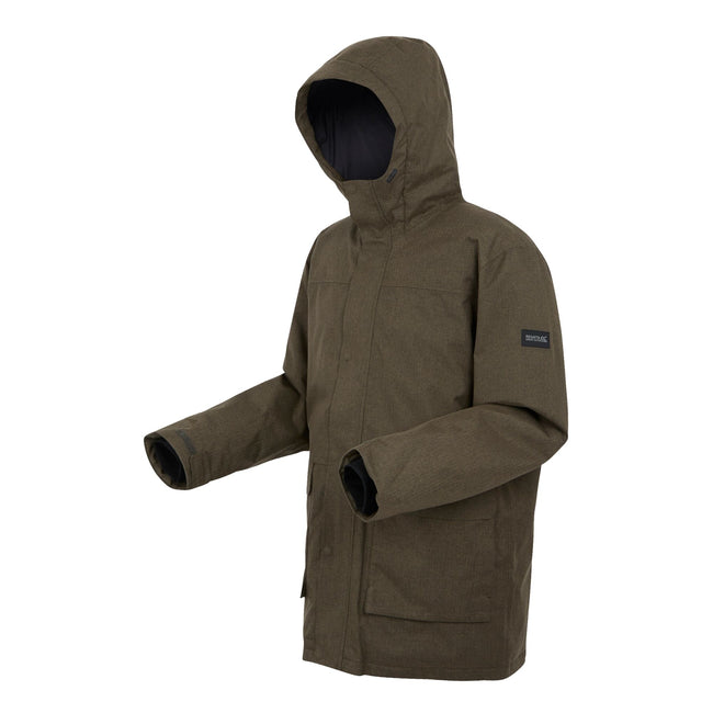 Crocodile-Black Marl - Side - Regatta Mens Ezdale Waterproof Insulated Jacket