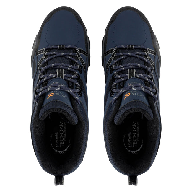 Navy-Dark Steel - Pack Shot - Regatta Mens Holcombe 3 Low Walking Boots