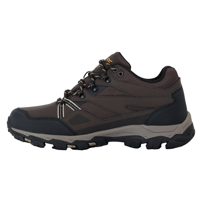 Peat-Gold Fawn - Side - Regatta Mens Holcombe 3 Low Walking Boots