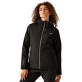 Black-Warm Taupe - Side - Regatta Womens-Ladies Frelton Waterproof Jacket