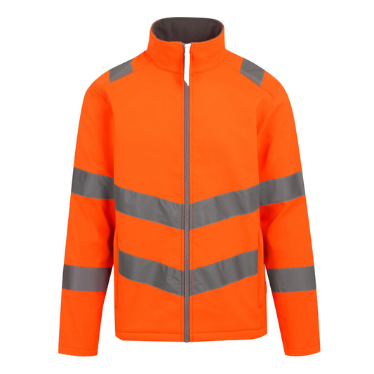 Orange - Front - Regatta Professional Mens 2 Layer Hi-Vis Soft Shell Jacket