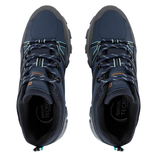 Navy-Aruba Blue - Pack Shot - Regatta Womens-Ladies Holcombe III Low Walking Shoes