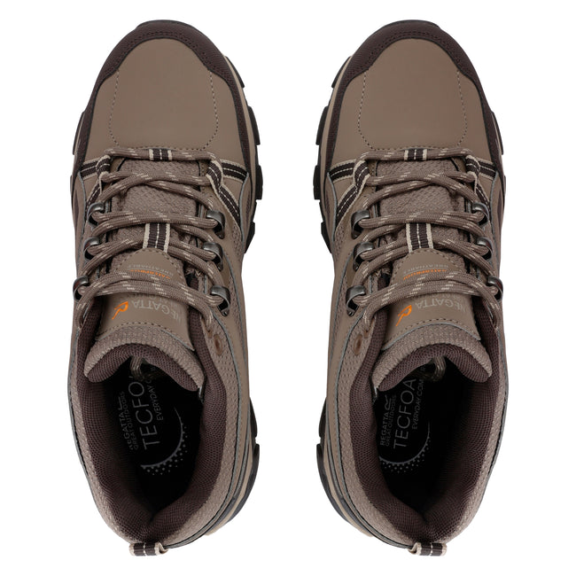 Walnut-White Pepper - Pack Shot - Regatta Womens-Ladies Holcombe III Low Walking Shoes