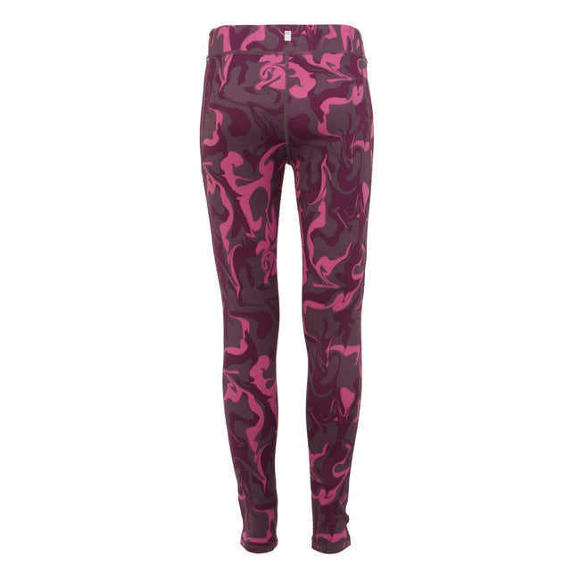 Deep Plum - Back - Regatta Childrens-Kids Barlia Marble Winter Leggings