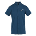 Moonlight Denim - Front - Regatta Mens Packaway Short-Sleeved Travel Shirt