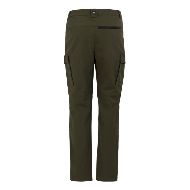 Dark Khaki - Back - Regatta Mens Questra Cargo Trousers