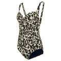 Natural - Side - Regatta Womens-Ladies Sakari Leopard Print Tummy Control One Piece Swimsuit
