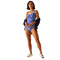 Brightest Blue - Side - Regatta Womens-Ladies Sakari Abstract One Piece Swimsuit