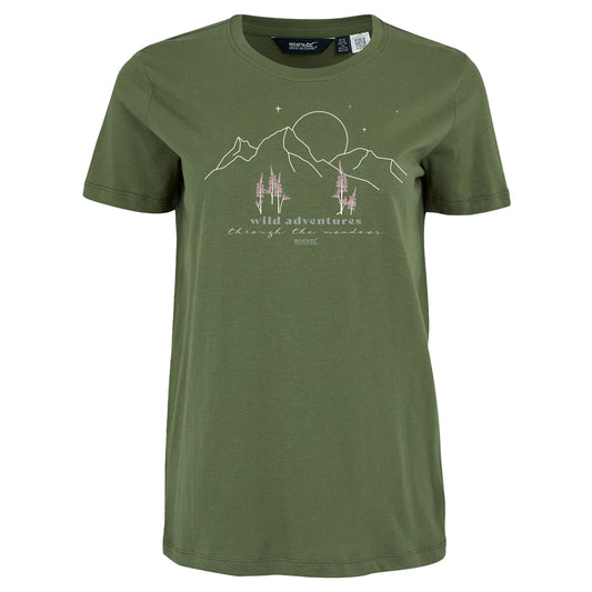 Green - Front - Regatta Womens-Ladies Filandra VX Wild Adventures T-Shirt