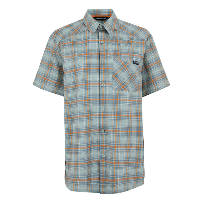 Glacier-Stormy Weather-Fox - Front - Regatta Mens Begarno Checked Short-Sleeved Shirt