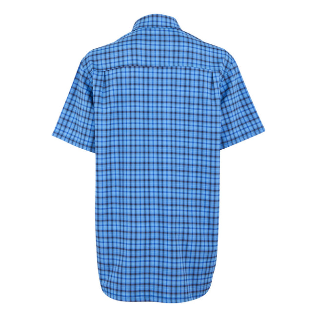 Moonlight Denim-Navy - Back - Regatta Mens Begarno Checked Short-Sleeved Shirt