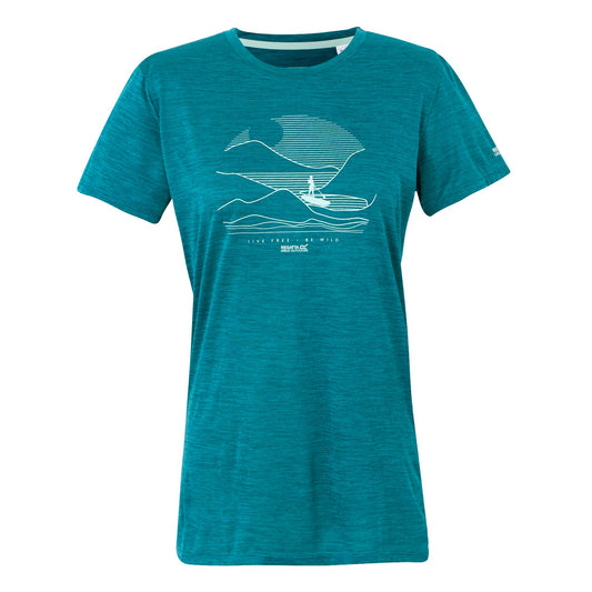 Exotic Plume - Front - Regatta Womens-Ladies Fingal IX Live Free Be Wild Marl T-Shirt