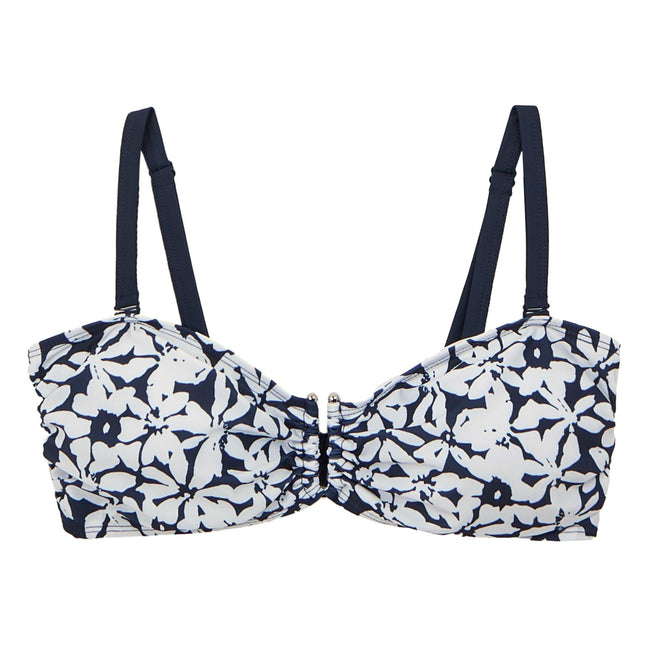 Navy-White - Front - Regatta Womens-Ladies Aceana III Floral Bikini Top