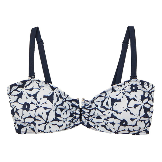 Navy-White - Front - Regatta Womens-Ladies Aceana III Floral Bikini Top
