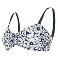 Navy-White - Side - Regatta Womens-Ladies Aceana III Floral Bikini Top