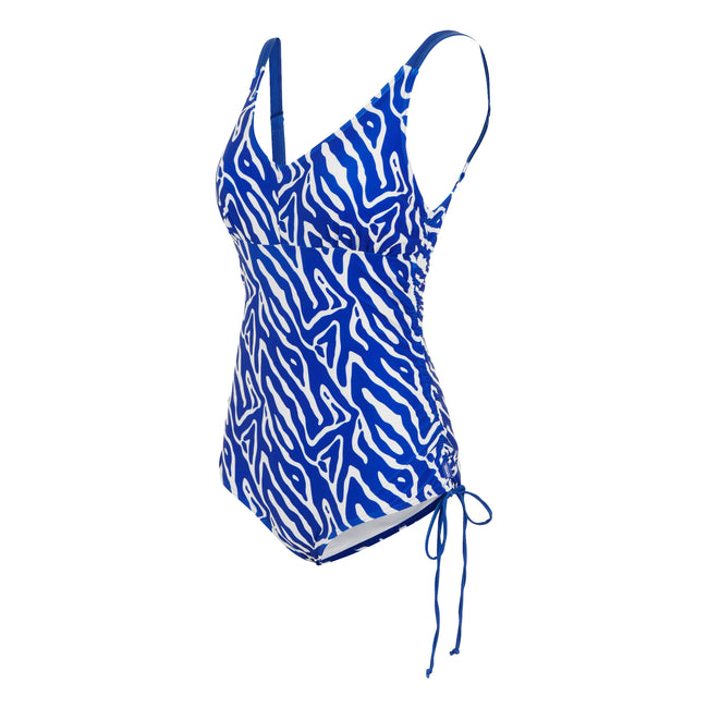 Brightest Blue - Side - Regatta Womens-Ladies Alinae Abstract One Piece Swimsuit