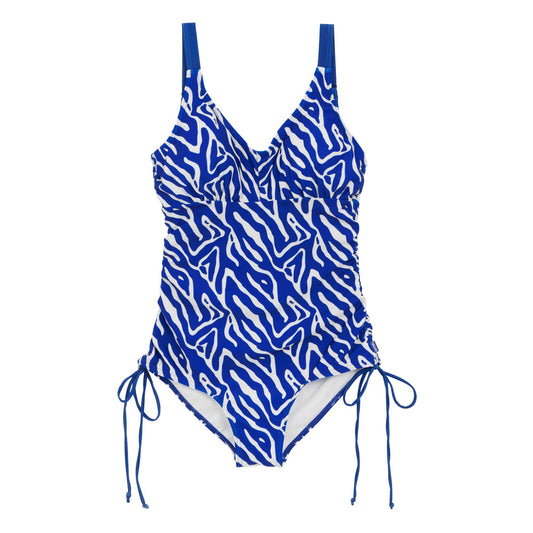 Brightest Blue - Front - Regatta Womens-Ladies Alinae Abstract One Piece Swimsuit