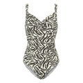 Tonal Grey - Front - Regatta Womens-Ladies Sakari Zebra Print Tummy Control One Piece Swimsuit