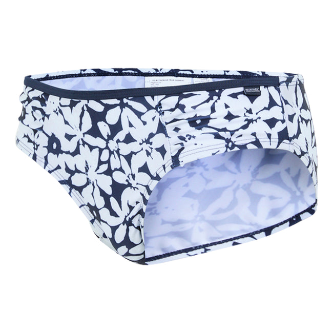 Navy-White - Side - Regatta Womens-Ladies Aceana Large Floral Bikini Bottoms