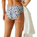 Navy-White - Pack Shot - Regatta Womens-Ladies Aceana Large Floral Bikini Bottoms