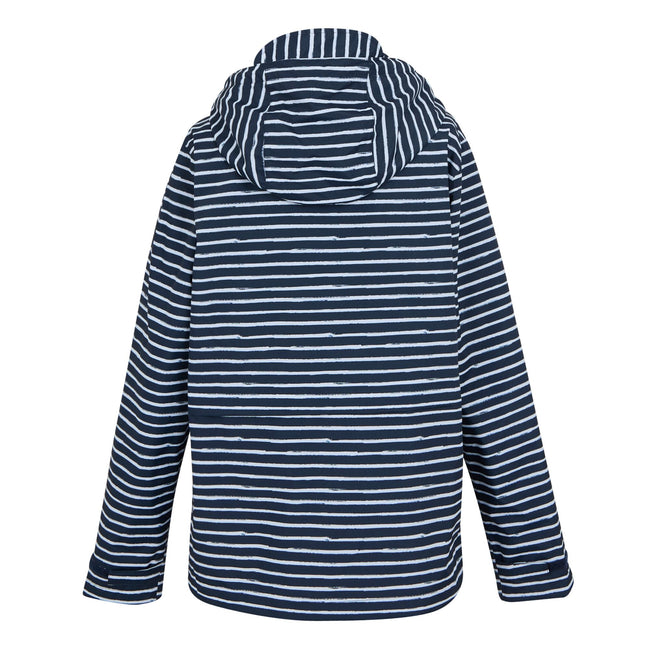 Navy-White - Back - Regatta Womens-Ladies Bayletta II Painterly Stripe Waterproof Jacket