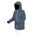 Navy-White - Side - Regatta Womens-Ladies Bayletta II Painterly Stripe Waterproof Jacket
