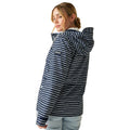 Navy-White - Pack Shot - Regatta Womens-Ladies Bayletta II Painterly Stripe Waterproof Jacket