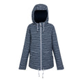 Navy-White - Front - Regatta Womens-Ladies Bayletta II Painterly Stripe Waterproof Jacket