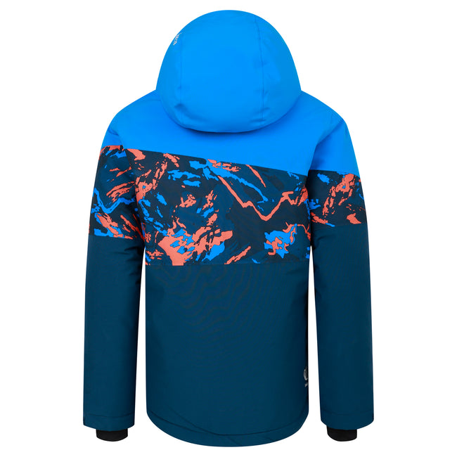 Athletic Blue - Back - Dare 2B Childrens-Kids Humour III Camo Ski Jacket