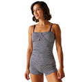 Navy-White - Lifestyle - Regatta Womens-Ladies Aceana III Seeksucker Tankini Top