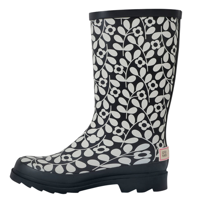 Black - Side - Regatta Womens-Ladies Orla Kiely Jasmine Flower Quarter Wellington Boots
