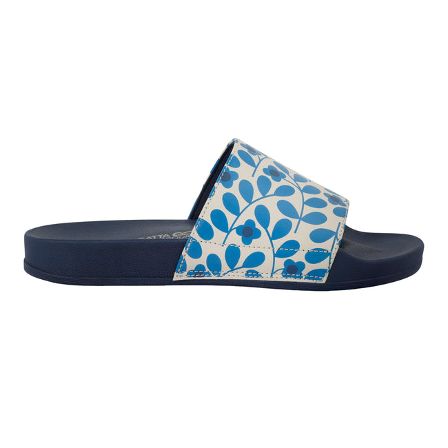 Blue - Side - Regatta Womens-Ladies Orla Kiely Jasmine Flower Sliders