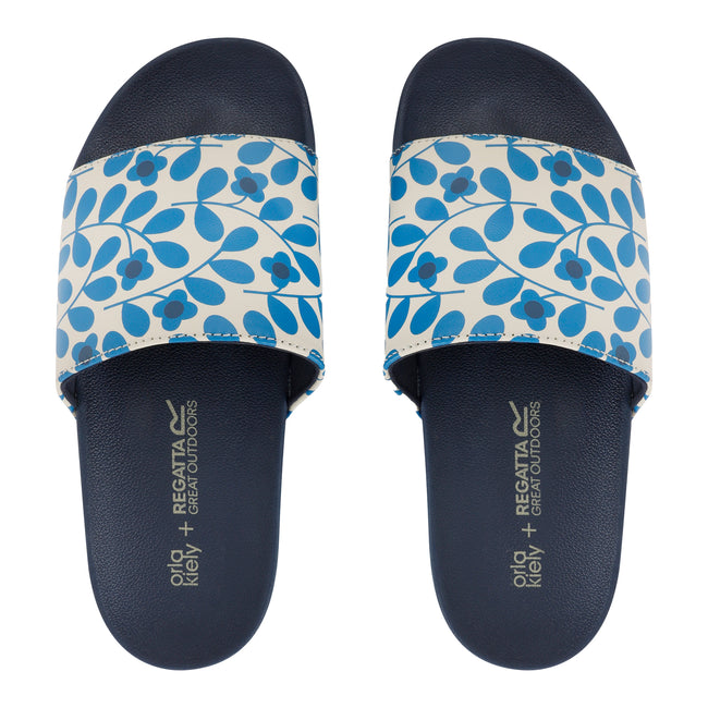 Blue - Lifestyle - Regatta Womens-Ladies Orla Kiely Jasmine Flower Sliders