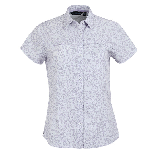 Lilac Hint - Front - Regatta Womens-Ladies Travel Meadow Floral Packaway Short-Sleeved Shirt
