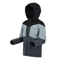 Seal Grey-Cloudy Grey-Black - Side - Regatta Childrens-Kids Highton VI Waterproof Jacket