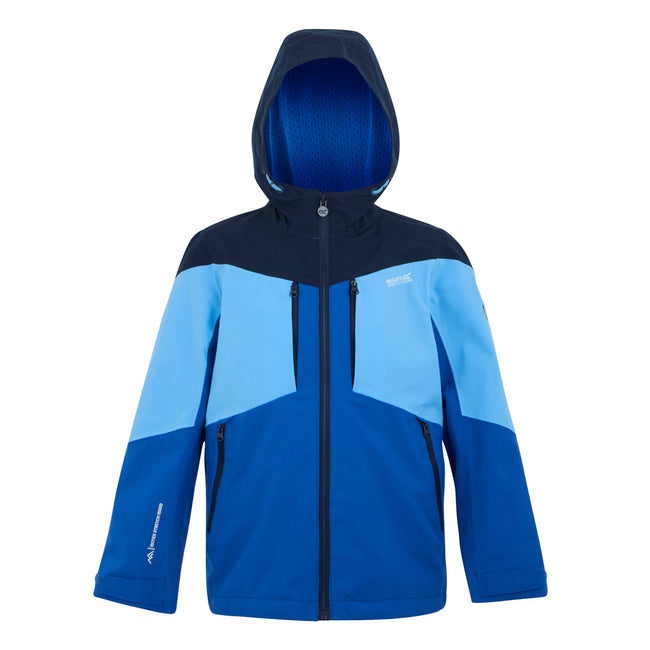 Olympian Blue-Elysium Blue-Navy - Front - Regatta Childrens-Kids Highton VI Waterproof Jacket