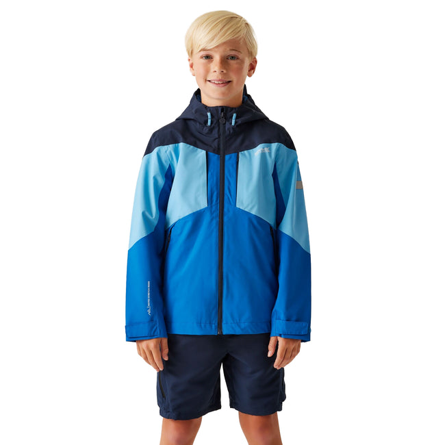 Olympian Blue-Elysium Blue-Navy - Lifestyle - Regatta Childrens-Kids Highton VI Waterproof Jacket
