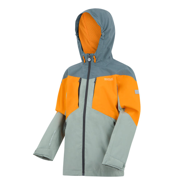 Glacier-Bright Marigold - Side - Regatta Childrens-Kids Highton VI Waterproof Jacket