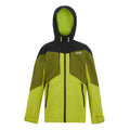 Grenoble Green-Nephrite Green-Black-Wild Lime - Front - Regatta Childrens-Kids Highton VI Waterproof Jacket